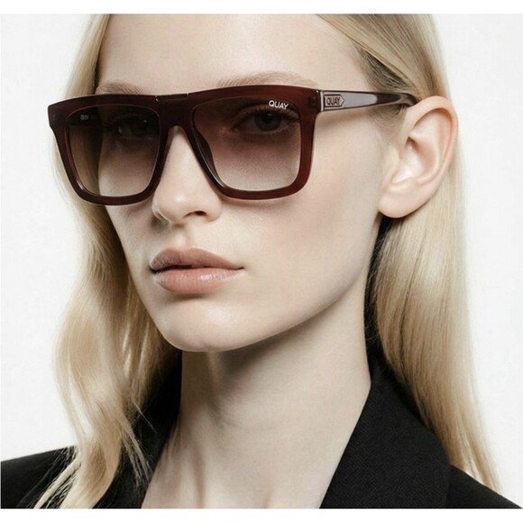 NWT QUAY Prescription Sunglasses Name Drop” Chocolate Frame/ Dark Choc Lens main image 7